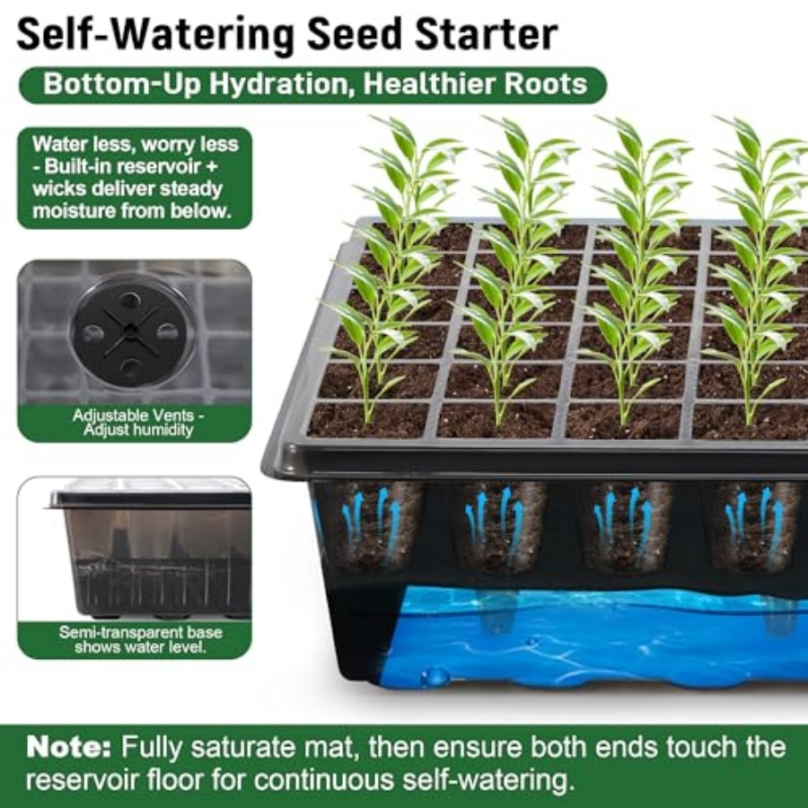 60-Cell Self-Watering Seed Sta - Heat Mat Seedling 评论和价格